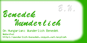 benedek wunderlich business card